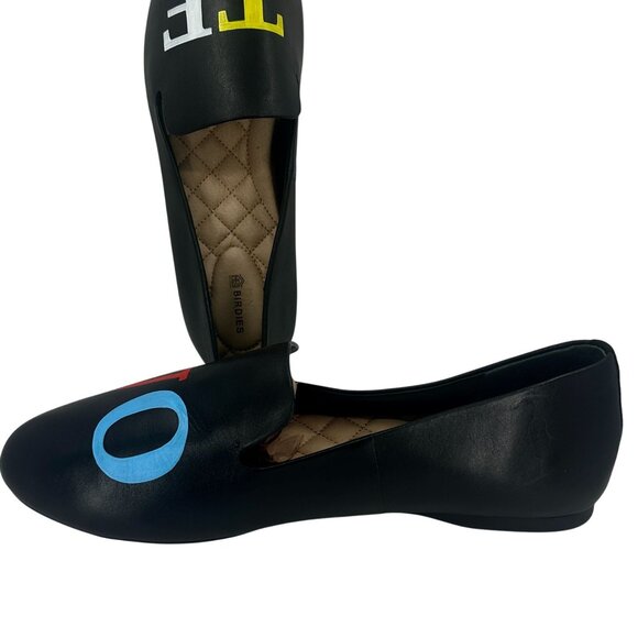 BIRDIES Limited Edition VOTE Black Leather Loafers Flats Womens 10.5 Rare NWOB - Picture 5 of 12